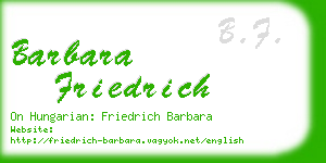 barbara friedrich business card